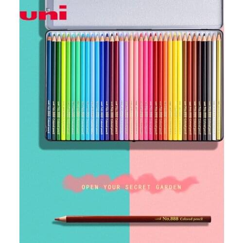 Uni 888 Color Pencil Classic Limited Edition Oily 36 Color Color Lead Painting Color Lead Metal Box Set Drawing Drawing Pencil