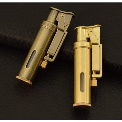 Kerosene Lighter, Visible And Transparent Oil Bin, Creative Retro Old Grinding Wheel, Mens Gift Lighter