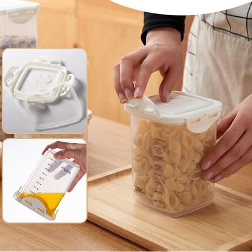 Multi-capacity Food Storage Container Kitchen Jar Box Storage Tank Transparent Sealed Cans Easy to Buckle 240/650/1000/1800ML