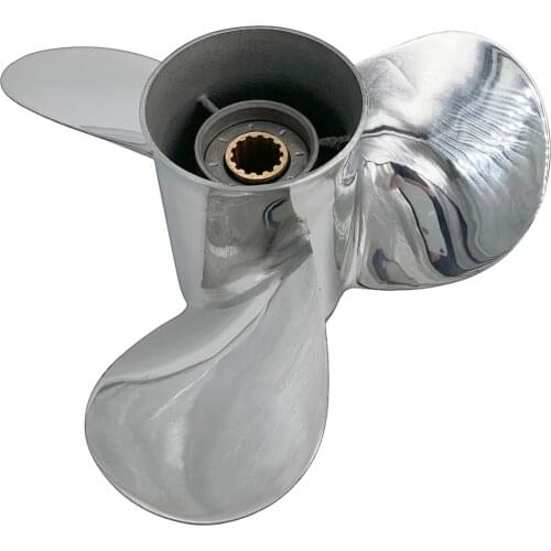 Boat Propeller 11x15 for Yamaha 40HP-55HP 3 Blades Stainless Steel Prop SS 13 Tooth RH OEM NO: 663-45943-01-EL 11x15