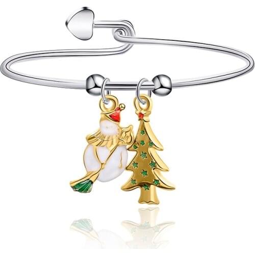 Meirenpeizi Cute Pendant Christmas Gift Bracelet for Female Children Christmas Gift Alloy Trend Personality Jewelry Bracelet