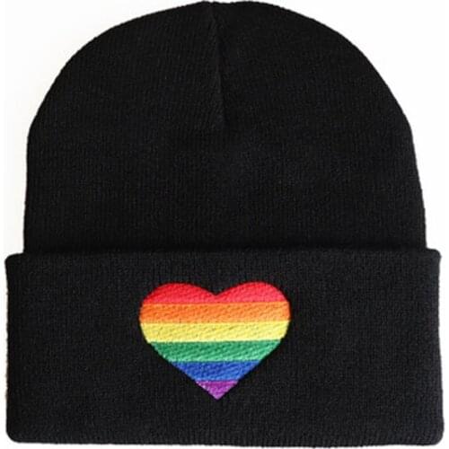 New European And American Lovers Colorful Love Embroidered Knitted Sweater Cap, Hip-Hop Hat