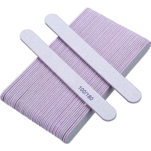 Bulk 50/Pack Wholesale 100/180 Nail Files Buffers Accesorios Tools Sets For UV Gel Polish Manicure Trimmer Business Vendors