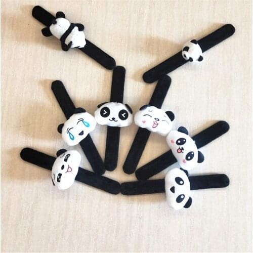 Panda Plush Snap Ring Childrens Toy Bracelet Decoration Wrist Curl Boy and Girl Gift
