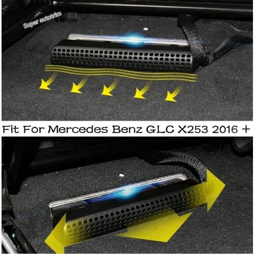 Lapetus Plastic Accessories For Mercedes Benz GLC X253 2016 - 2021 Front Seat Bottom Air AC Outlet Vent Cover Protection Net Kit