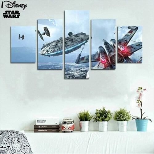 Star Wars Black Warrior Poster Space Battleship Painting Canvas Print On Wall Art Picture For Kids Room Home Decor Frameless