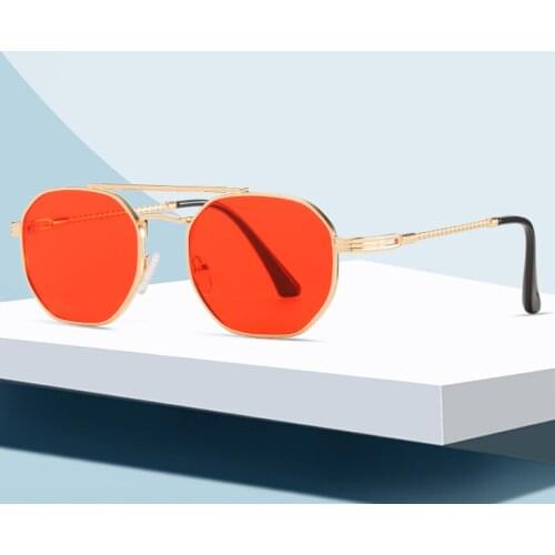 ROSEBERRY 2021 Band Design Vintage Sunglasses Women Man Fashion Polygonal Double Beam Sun Glasses Oculos De Sol UV400