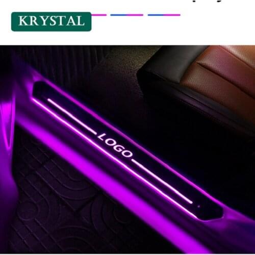 USB LED Welcome Pedal Car Scuff Plate Pedal Door Sill Pathway Light For Accord For Tesla for Audi Seat Pedal Light Custom Made