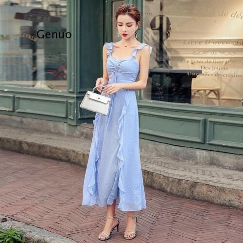 Sexy off shoulder cotton women summer dress Ruffles bodycon slim midi dress Office ladies spring 2021 vestidos new