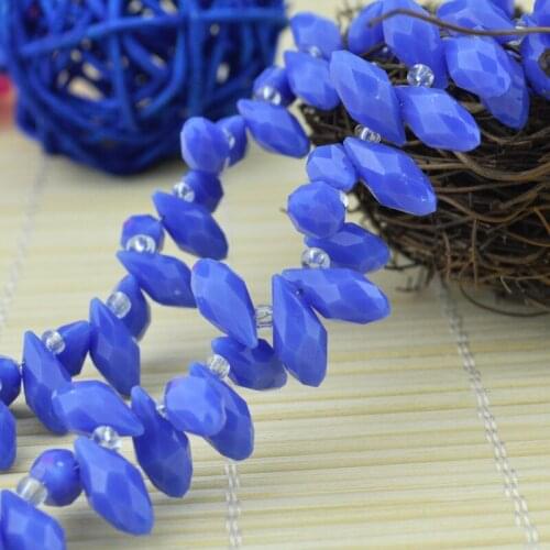 100pcs 6x12mm Blue Color Briolette Pendants Waterdrop Crystal Glass Jewelry Loose Teardrop Beads DIY
