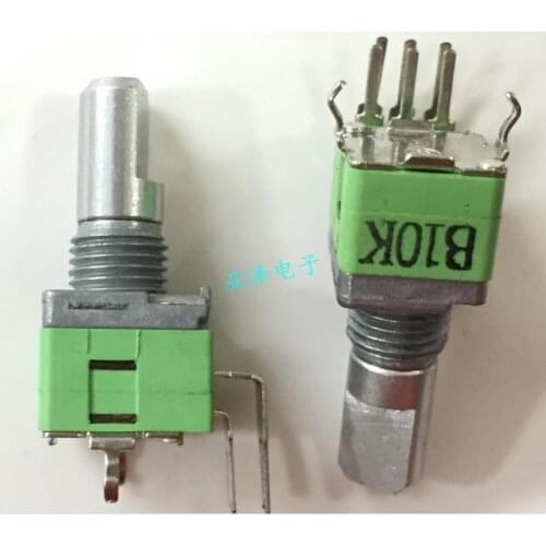 2PCS/LOT Taiwan ALPHA Alfa RK09L precision double potentiometer B10K axis 15MM double channel volume potentiometer