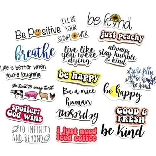 50 Pcs Black Text Bless Words Aesthetic Inspirational Text Stickers Scrapbooking Stationery Little Sticker School Art Supplies