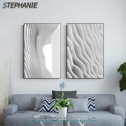 Abstract White Building Canvas Painting Nordic Industrial Poster and Print Fashion Wall Art Pictures for Living Room Modern Home
