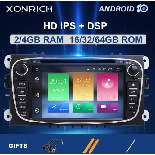 2 din Android10 Car Radio Multimedia For Ford Focus 2 3 mk2 Mondeo 4 Kuga Fiesta TransitConnect S-MAXC-MAX 8 Core IPS DSP 4G64GB