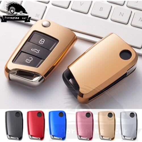 TPU Car Key Remote Case Cover Holder Case For Volkswagen VW Golf 7 Seat Ibiza Leon FR 2 Altea Aztec For Skoda Octavia