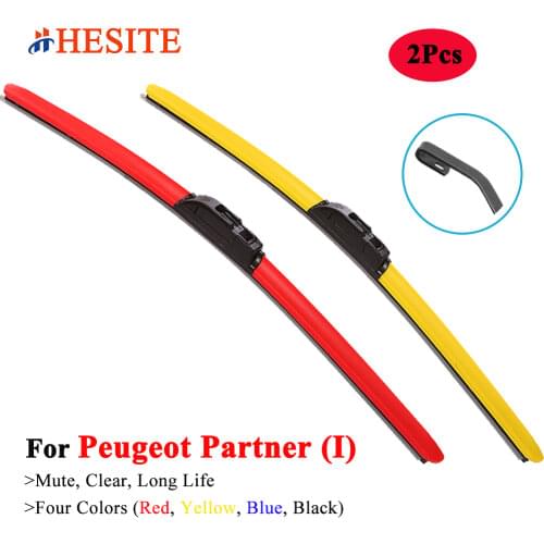 HESITE Color Hybrid Wipers For Peugeot J5 J7 J9 RCZ Express ION Rancho Traveller 2017 2019 Red Blue Yellow Boneless Wiper Blades