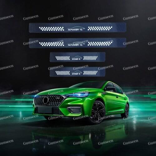 For MG 6 MG6 2020 Auto Door sill Trim Pedal Accessories styling Carbon Fibre Texture Leather PU Car Protector Cover Sticker