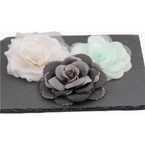 Elegant Women Handmade Fabric Veil Rose Flower Brooches Hair Clips Party Wedding Corsage Pins Hair Accessory Jewelry Gifts