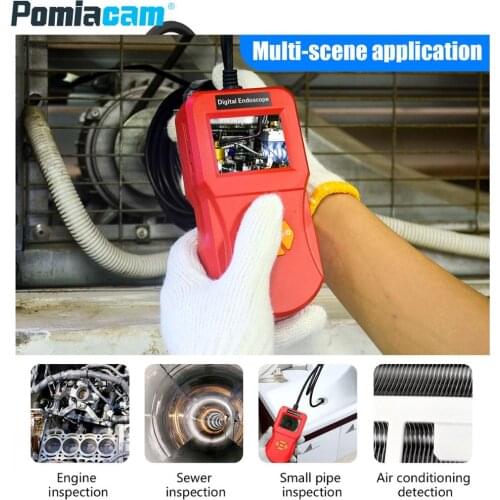 5.5mm Industrial Endoscope HD 2.4inch Screen IP67 Waterproof Inspection Camera with 6 LED Lights 800mAh Battery Borescope