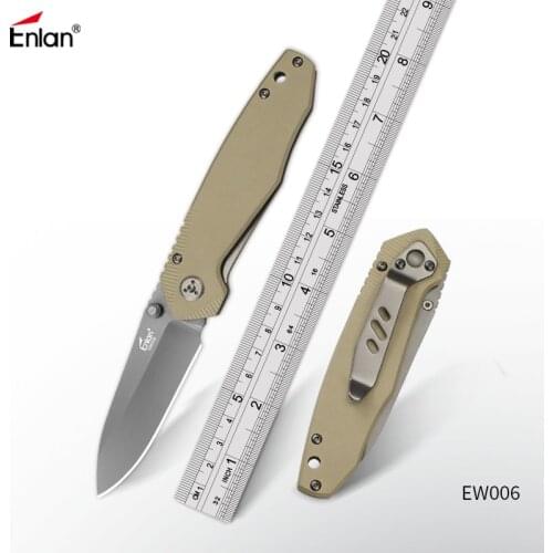 ENLAN EW006 8Cr13Mov Blade G10 Handle Super Military Folding Knife Outdoor Camping Hunting Tactical Utility EDC Pocket Tools