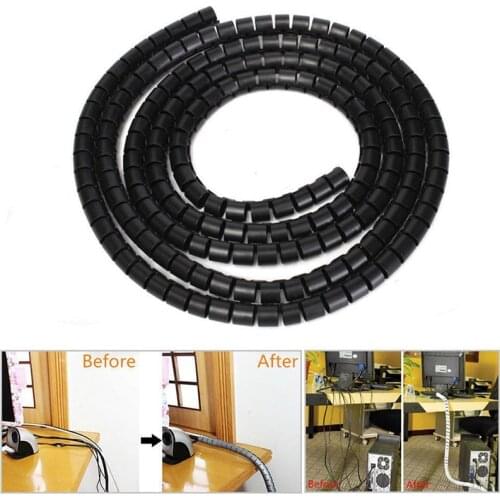 Hot Sale 2M Hot Sale Cable Hide Wrap Tube 10mm/25mm Organizer & Management Wire Spiral Flexible Cord