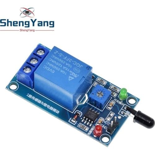 IR Infrared 1 Channel 5V 12V Flame Detection Sensor Module Fire Alarm Sensor Relay Module For Arduino