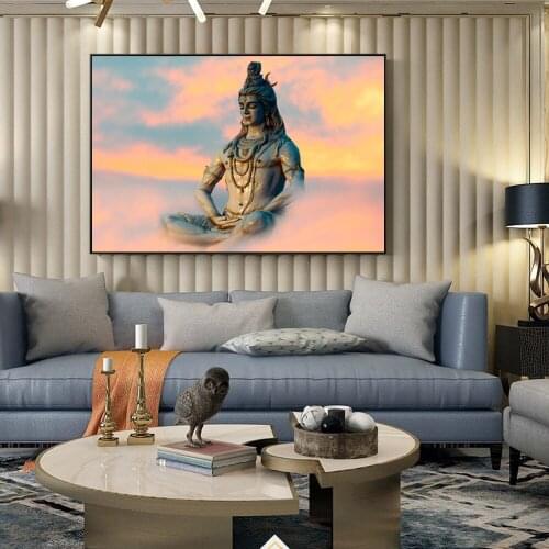 Lord Shiva Canvas Art Paintings Hindu Gods Wall Art Home Canvas Art Prints Hinduism Art Pictures for Living Room Decor