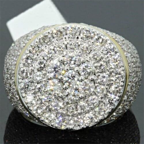 BAOSHINA Fashion Crystal Micro-Inlaid Zircon Mens Ring Party Wedding Jewelry Hand Accessories Korean Size 6-10