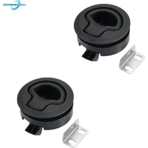 2PCS Marine Hardware Black Nylon NO key Flush Boat Marine Deck Latch Boat Floor Lock Bass Flats Open Express Yacht Accessories