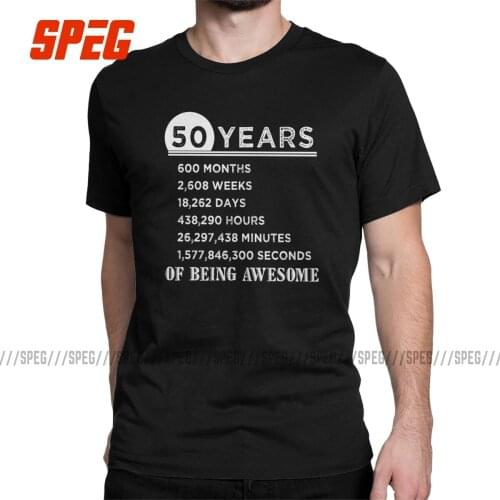 50 Years Old Of Being Awesome 1970 T-Shirt Men 50th Birthday Gifts Novelty Cotton Tees Short Sleeve T Shirt New Arrival Clothes