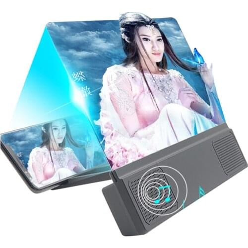 Table Top Stand 12 Inch 3x Video Mobile Phone Screen Magnifier with Bluetooth Speaker Magnifying Glass Foldable Amplifier Loupe