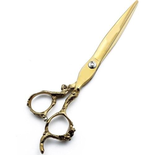 7 Inch Golden Japanese Stainless Steel 440C Pets Dog Grooming Hair Cutting Scissors Barber Supplies