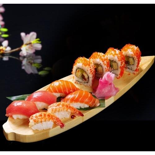 Sushi Stations bamboo Leaf Design Tray Sushi Container Japan Style Tableware Dessert Plate Cup Teaberries Cooking Utensils