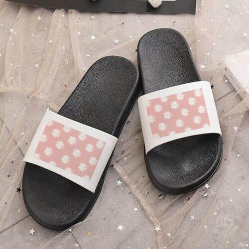 Summer Shoes For Women flower Print Indoor Bathroom Home Slippers Thick Beach sandals Anti-Slip Slides Fashion Ladies Shoes
