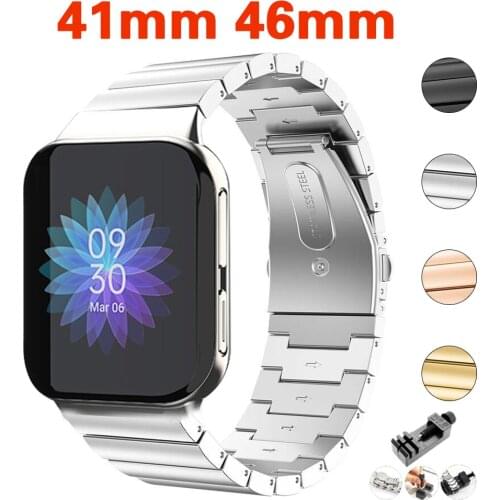 41mm Watch Replacemet Band For OPPO Watch 46mm Stainless Steel Smart Watch Strap Link Bracelet for OPPO Smart Watch Accessories