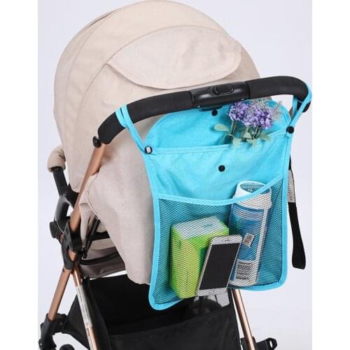 Stroller Bag Mommy Bag Baby Stroller Hanging Bag Net Visible Bag Baby Umbrella Diaper Storage Bag Universal Stroller Accessories