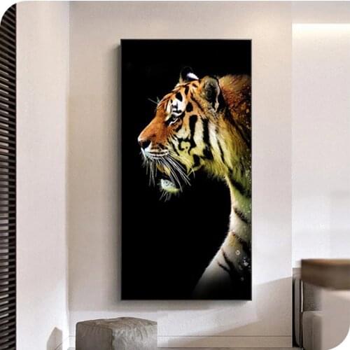 Top Predator Lion Tiger and Leopard Canvas Painting Abstract Animals Posters and Prints Wall Art Pictures for Living Room Decor