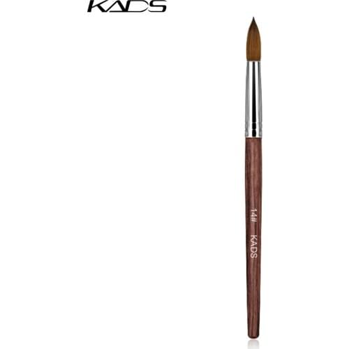 1PC Size 14# 100% Kolinsky Acrylic Nail Pen With Red Wood Handle Nail Art Brush Professional Gel Nail Brush Manicure Tool