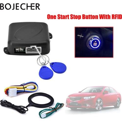 10pcs/lot via DHL Free Auto Car Start stop Button with RFID sensor Car Alarm with Finger Engine Start Push Button Start Stop
