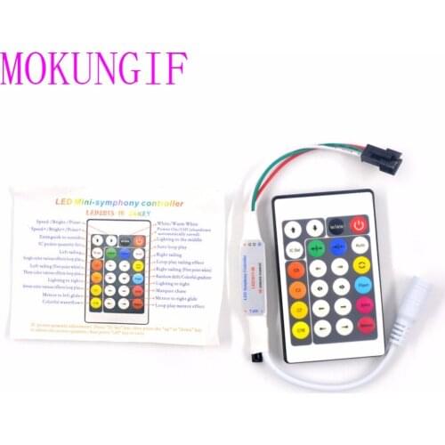 20pcs DC3.3-24V WS2812B/WS2811 SK6812 24Keys 3PIN Mini IR remote controller 200 Change Max 1-512 Pixel for WS2812B LED strip