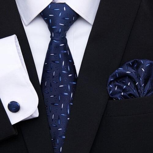 2021 New Floral Design Blue Silk Neck Ties For Men 7.5cm Wedding gravatas Mens Cravate