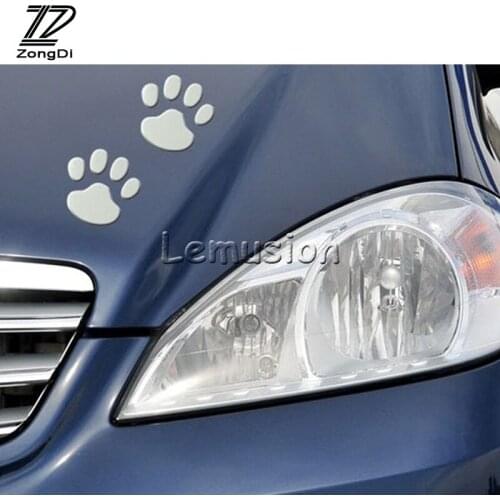 2X Car Styling Bear Paw Stickers for Peugeot 307 206 207 407 508 2008 406 Volvo XC60 S60 XC90 V70 Lada Granta Vesta Kalina 2017