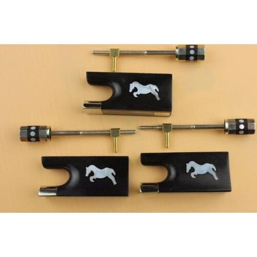 3 set top ebony violin bow frog screw 4/4 full size nickel silver violin parts