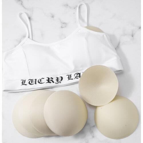 4Pairs Round Bra Inserts Pads Removable and Washable Bra Cups Enhancers Bra Foam Insert Cup Women Sports Bra Yoga Bra Bikini Top