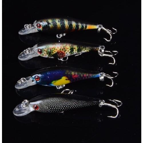 4pcs/lot 6.5cm 4.7g Minnow Fishing Lure Wobblers with 8# Hooks Floating Hard Bait Fishing Tackle Pesca Carp Crankbait 3D Eyes