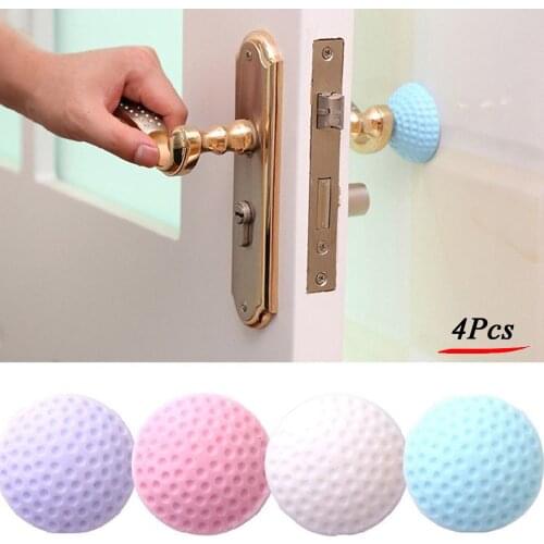 4Pcs/Lot Silicone Self Adhesive Wall Protectors Door Handle Bumpers Buffer Guard Stoppers Silencer Crash Pad Doorknob Lock