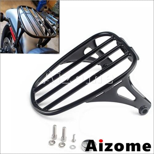 Gloss Black Steel Motorcycle Luggage Support Shelf Solo Seat Rack for Harley Softail Slim FLSL Street Bob FXBB 18 2019 2020 2021