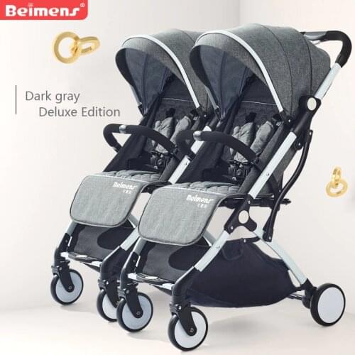 Twin strollers reclining, detachable light, portable,folding baby strollers