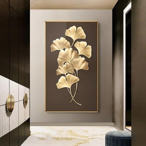 EECAMAIL DIY Diamond Painting Handicraft No Frame Full Diamond Luxury Porch Diamond Painting Ginkgo Leaf 5D Diamond Embroidered