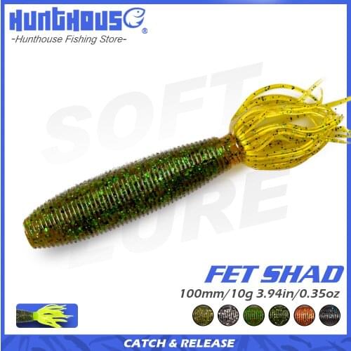 Hunthouse 4pcs Fat ika silicone bait 100mm 10g fishing lure perch soft bait fishing lure 2020 black bass zander fake lures